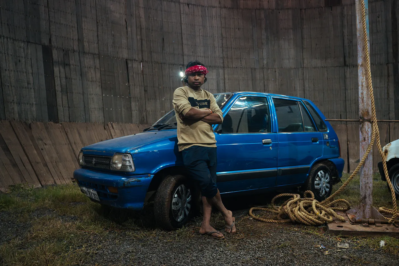 The wooden structure of the Well of Death